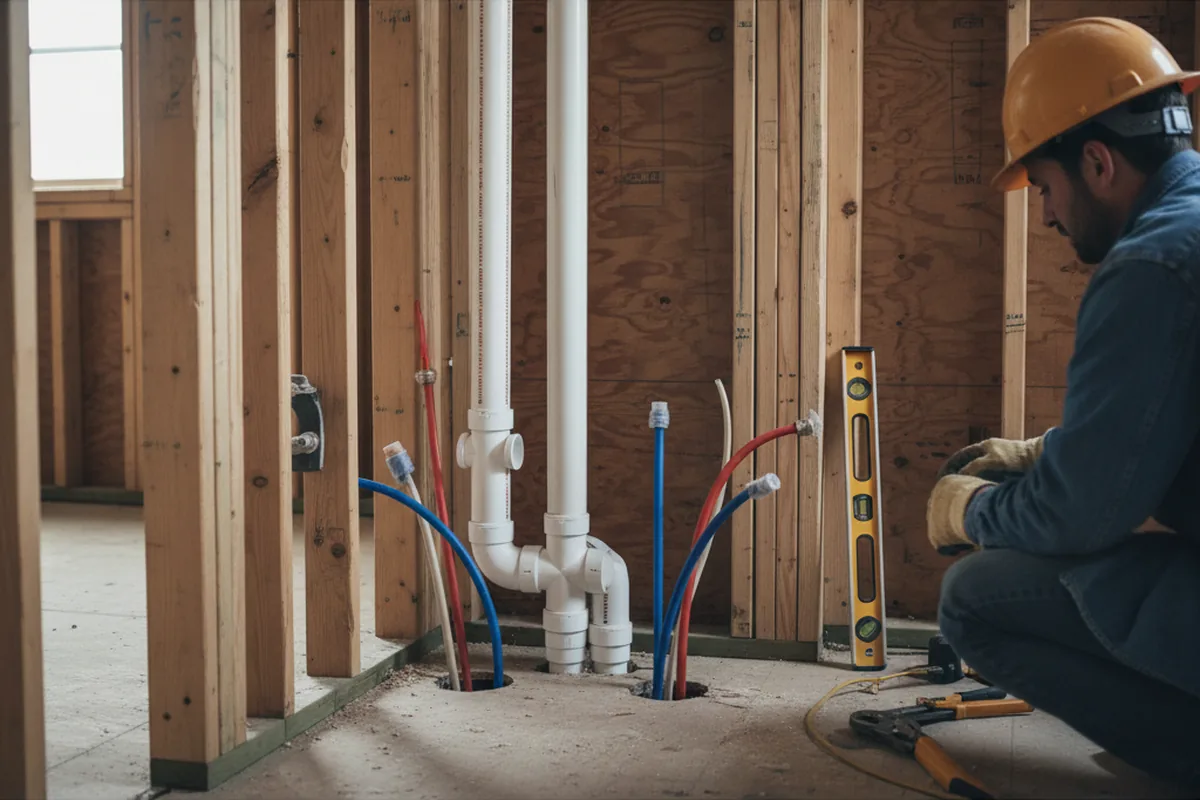 Drain and supply rough-in during Garbage Disposal Repair in Briarcliff Manor